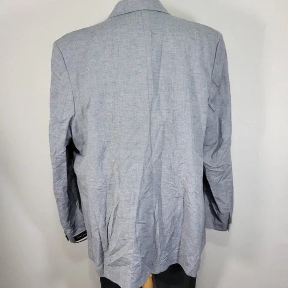 Perry Ellis Men's Sport Coat Blazer Two Button Light Blue Linen Blend‎ 50L